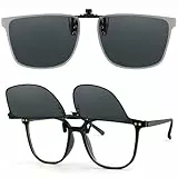 Kiiwah Clip On Sonnenbrille für Herren, Sonnenbrillen Clip für Brille Sonnenbrillenaufsatz für Brille Damen Sonnenschutz Brillenaufsatz für Brillenträger für Autofahren, Angeln, Radfahren