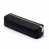eusbon Leder Federmäppchen Große Vielfalt Federmappe Etui für Stifte Mäppchen Schule Federtasche Schlampermäppchen (Schwarz)