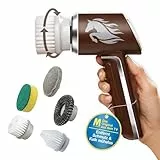 Horsepower Scrubber - Elektrische Reinigungsbürste kabellos 2000 mAh - Putzbürste elektrisch zum Putzen von Bad, Küche & Auto, Fugenreiniger - 5 Bürstenaufsätzen, für Bad, Haushalt, Auto & Garten