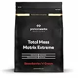 Protein Works - Total Mass Matrix Extreme | 975 Kalorien pro Portion | Weight Gainer | Shakes Zum Zunehmen | 7 Servings | Erdbeer-Sahne | 2.12kg