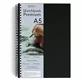 Bindomatic Agility Zeichenblock A5 – Skizzenbuch Premium mit Spiralbindung, 240g/m² Malblock & Sketchbook – Perfekt für Acryl, Tinte & Kohle – Hergestellt in Portugal, EU – 30 Blatt