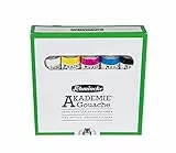 Schmincke - AKADEMIE Gouache, 5 x 20 ml-Tuben, 72 205 097, 5 Grundfarben im Kartonset, deckende, matte und farbstarke Farbtöne, hohe Lichtechtheit, Mischen, Farbenlehre