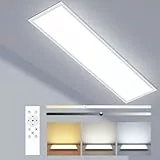 zemty LED Panel Deckenleuchte 120x30 cm, 36W 4100LM Deckenlampe Flach mit Fernbedienung Dimmbar, 3000-6500K Tageslichtlampe Decke Lang für Küche Schlafzimmer Wohnzimmer