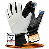 MIVELO Übergangshandschuhe für mittlere bis kühle Temperaturen I Fahrradhandschuhe Herren & Damen - Wasserabweisend & mit Ergo-Pad I Touchscreen fähig I Winddichte Handschuhe (Reflektierend, M)