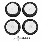 VGEBY RC Reifen, 4 Stück, 12mm Hex RC Reifen und Felgen, Upgrade Set für 1/10 Offroad Auto, weiße, robuste, hochwertige, leichte, perfekt für professionelle Spieler, Modelleisenbahn Fans