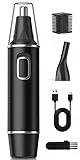 Nasenhaartrimmer Herren, 2 in 1 Nasenhaarentferner und Ohrhaarschneider, USB Wiederaufladbar Ohrhaarschneider mit PrecisionTrim-Technologie, Doppelschneideklingen, IPX7 Wasserdicht, Einfache Reinigung