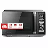 Toshiba MW3-AC26SFI(BK) Mikrowelle mit Grill und Heißluft/6-in-1 Mikrowellenofen/26L/1000W Grill/Origin-Inverter/Chef-Auftaufunktion/Convection/Kombigaren/Grill/Heißluftfritteuse/Automatikmenü/Schwarz