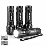 Lighting EVER LE LED Taschenlampe Klein, Extrem Hell & Zoombar Mini Taschenlampen Batteriebetrieben für Kinder, Wasserdichte Handlampe für Camping, Outdoor, Notfälle (4er-Pack)