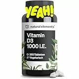 Vitamin D3 1000 I.E. – 365 Tabletten im Jahresvorrat – Vitamin D für Knochen und Immunsystem – hochdosiert, ohne unnötige Zusätze – in Deutschland produziert & laborgeprüft