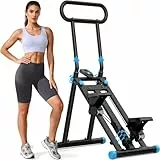 HXD-ERGO Vertikale Klettermaschine, Kreuztrainer mit LCD-Display, Steppers Faltbare Tragbares Pedal, Heimtraining, Fitnessstudio, Verstellbare Lenker (Schwarz-Blau-Einstellbar)