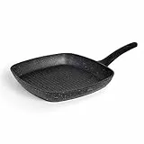 LACOR - 26858 - Non-Stick Grill Pan, Java Square Grill, High Quality Aluminium, Suitable for All Types of hobs Including Induction, Full Induction, 28 x 28 cm, Eco-Friendly and PFOA-Free.