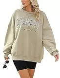 Svanco Sweatshirt Damen Oversized Los Angeles Pullover Teenager Mädchen Vintage Langarmshirt Coole Streetwear Ohne Kapuze