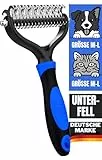 DEZENDO® Unterfellbürste für Hunde & Katzen mit MITTEL- bis LANGHAAR | Tierhaarbürste gegen Verknotungen | Perfekte Fellpflege mit der Katzenbürste & Hundebürste Unterwolle | easy Groom Fellbürste M-L