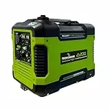 Tecnoware Power Systems - Tragbarer Stromgenerator 2200VA, Invertergesteuert, Schallgedämpft 58dB, Benzinbetrieben, Manuelle Zündung, Eco Speed Control, Ideal für Camping & Gartenarbeit, Grün, 2200VA