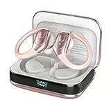 sajawass Kabellose Bluetooth-Ohrhörer, 75 Stunden Wiedergabe, LED-Display-Ladehülle, Ohrbügel, IPX7 wasserdicht, Over-Ear-Design für Sport, Laufen, Workout