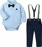 mintgreen Baby Junge Anzug Strampler Outfit Bodysuit Gentleman Hochzeit Shirt Set, Blau, 12-18 Monate, 90