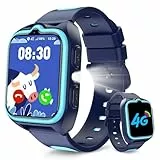 Baolubao Smartwatch Kinder mit SIM-Kartensteckplatz, LBS+WLAN+GPS-Tracker & Telefonfunktion, 1,75' HD Unterstützt 4G, Taschenlampe, Sprachchat, Schulmodus, IP 67, Wecker, Kinderuhr für Jungen 4–12