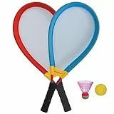 Schildkröt Giant Racket Set, Jumbo-Federball, Zwei überdimensionale Badminton Schläger XL mit einem elastischen Netz, einen Soft-Ball sowie einen bunten Federball, 970150