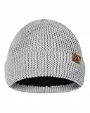 DANISH ENDURANCE Merinowolle Mütze mit Fleece, Warme Wintermütze, Stretchy & Bequem, Unisex, Beanie für Damen & Herren, Grau, Einheitsgröße