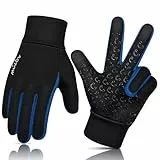 AOTOW Kinder Handschuhe Winter Thermo Laufhandschuhe - Touchscreen Fahrradhandschuhe Warm Kinderhandschuhe Winddichte Warme Fahrrad Handschuh Softshell Reithandschuhe für 4-12 Jahre Kind Jung