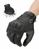 KEMIMOTO Taktische Handschuhe, Militär Einsatzhandschuhe mit Kohlefaser Knöchelprotektor und Touchscreen, Atmungsaktiv, Vollfinger, für Bushcraft, Jagd und Security