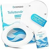 COMODO Toilettendeckel O-Form mit Absenkautomatik & abnehmbar | WC- Sitz O-Form aus Duroplast | Antibakteriell & universell passend | WC Deckel bis 150kg belastbar, weiß, 45x37cm