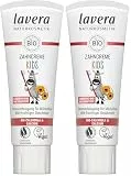 lavera Zahncreme Kids FLUORIDFREI - ohne Farbstoffe - schützt Milchzähne - mild-fruchtig - Bio Calendula & Calcium - Vegan - 75 ml (Packung mit 2)