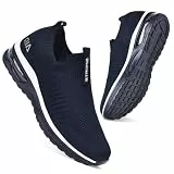 Littleplum Damen Slip On Sneakers Leicht Turnschuhe Bequem Atmungsaktiv Mesh Sneakers Damen Sportschuhe,Dunkelblau,38 EU