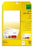 SIGEL LP713 PC-Korrespondenz-Karten DIN lang, beidseitig bedruckbar, weiß, 185 g, 60 Stück