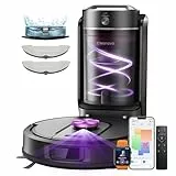 Vexilar W15 Saugroboter mit Wischfunktion, Beutelloser Multi-Zyklon-Absaugstation Staubsauger Roboter, 10000Pa, LiDAR Navigation, 3-in-1 Saug und Wischroboter, 180Min Max, App- & Sprachsteuerung