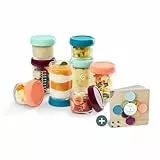 Babymoov Babybols aus Glas Behälter für Babynahrung - zum Aufbewahren und Einfrieren von Babybrei, 4x 220ml + 4x 100ml + Rezeptbuch