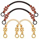Jeesblsy Holzperlen Handtaschengriff Taschenhenkel 47cm Geldbörse Griff Für DIY Taschenherstellung Ersatzhenkel Zubehör für Damen DIY Basteln Taschenherstellung (4PCS)
