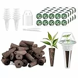 YANGUN 125 Stück Wachstumsschwämme, 50stk Ersatz-Zuchtschwämme, Hydroponic System Zubehör mit 50 Etiketten, 12 Pflanzenkorb, 12 Isolierenden Deckeln, 1 Pinzette, für Indoor Garten & Pflanzenzucht