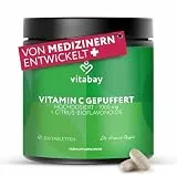 Vitabay Vitamin C 1000 mg – 500 vegane Time-Released Tabletten mit Citrus-Bioflavonoiden – Gepuffertes Vitamin C mit zeitverzögerter Abgabe – Laborgeprüft – Vorrat für 16 Monate
