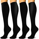 CAMPSNAIL 4 Paar Kompressionsstrümpfe Damen und Herren Bunte Stützstrümpfe Kompressionssocken für flug Sport Reisen Laufen