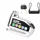 GSENIN Bremsscheibenschloss Alarm 130db Motorrad Schloss für Ape 50 2002-2016, Hochsicherheits Motorradschloss, Motorrad-Roller Diebstahl,Silver