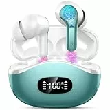 Bluetooth Kopfhörer, Kopfhörer Kabellos Bluetooth 5.3 In Ear Kopfhörer, 2025 Kabellose Kopfhörer mit 4 ENC Mic, Noise Cancelling Earbuds 48Std Tiefer Bass, USB-C, IP7 Wasserdicht Ohrhörer Grün