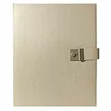 Goldbuch 53605 - Dokumentenmappe Summertime Trend 2 für DIN A4 Unterlagen, Ringbuchmappe mit 5 Sichthüllen, erweiterbare Ordnungsmappe mit Schloss, Orgamappe aus Leinen, ca. 27,5 x 34 cm, beige