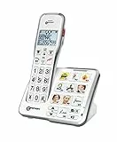 Geemarc Amplidect 595 Photo - Verstärktes Festnetztelefon mit Notruffunktion, starkem Klingelton und anpassbaren Fototasten für Senioren mit mittlerem bis starkem Hörverlust - Version DE