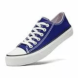 sharllen Canvas Sneakers Stoffschuhe Damen Atmungsaktive Low Top Turnschuhe Freizeit Leicht Stoff Schuhe Leinenschuhe Segeltuchschuhe(Blue 270)