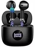 Jxrev Kabellose Ohrhörer, 2025 Bluetooth-Kopfhörer, Stereo-Bass, In-Ear-Kopfhörer mit ENC Noise Cancelling Mikrofon, 40H Wiedergabe, Ohrstöpsel, wasserdicht mit Bluetooth-Ohrhörern, Dual-LED-Display