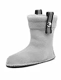 Ladeheid Kinder Gummistiefel Stiefelsocken mit Verschluss Wärmende Socken für Regenstiefel LA-CA-01 LA-CA-03 LA CA-04 (Grau, 28/29 EU)