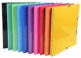Für größere Ansicht Maus über das Bild ziehen Exacompta 54829E Iderama Ringbuch (mit Gummizug A4, 2 Ringe, 15 mm, beschichteter Manila-Karton) (sortiert | 10 Stück, 2 Ringe)