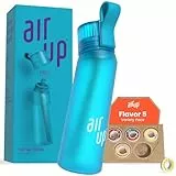 air up Trinkflasche (623.7 g) für Schule, Sport, Fitnessstudio | inklusive 5 Duftkapseln & Strohhalm | aromatisierte Flasche in blau - auch für Kinder, Jungen, Mädchen | keine Kalorien, zuckerfrei und