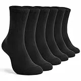 TUUHAW Sportsocken Herren 43-46 Schwarz 6 Paar Socken Herren 43-46 Laufsocken Sportsocken Tennissocken Damensocken Herrensocken Baumwolle Lange Running Socks