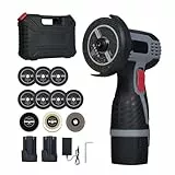 Weytoll Mini Winkelschleifer, Akku Winkelschleifer mit 2 Batterien, 16,8V 1500mAh, 17000RPM mit 10 76-mm-Schneidklingen für Winkelschleifer, zum Schneiden und Polieren von Fliesen
