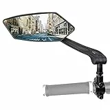 Arkham Fahrradspiegel links mit extra großer Spiegelfläche - 360° verstellbarer Fahrrad Spiegel für E-Bike, Für Lenker ebike, Rückspiegel Fahrrad Spiegel für e-bike, klappbar (links）