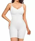 Junlan Shapewear Damen Body Bauchweg Formende Bodys Nahtlos Voll Body Shaper Shaping Shorts Bodysuit Taillenformer Unterwäsche mit Verstellbarer Schultergurt