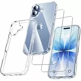 UniqueMe für iPhone 17 Hülle - Handyhülle für iPhone 17 Case,Rundumschutz Schutzhülle Cover, 1 Handyhülle & 2 Schutzfolie - Transparent