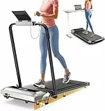 Laufband für Zuhause mit Neigung, 2 in 1 Walking Pad, 12km/h Klappbar Laufband mit Steigung, 2.5HP Under Desk Schreibtisch Treadmill für Zuhause & Büro, Fernbedienung und App, Keine Installation
